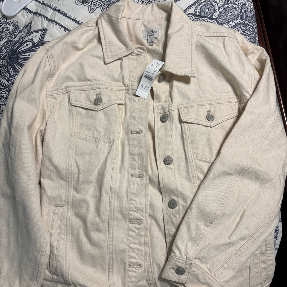 NWT J. Crew Relaxed Denim Jacket in ecru